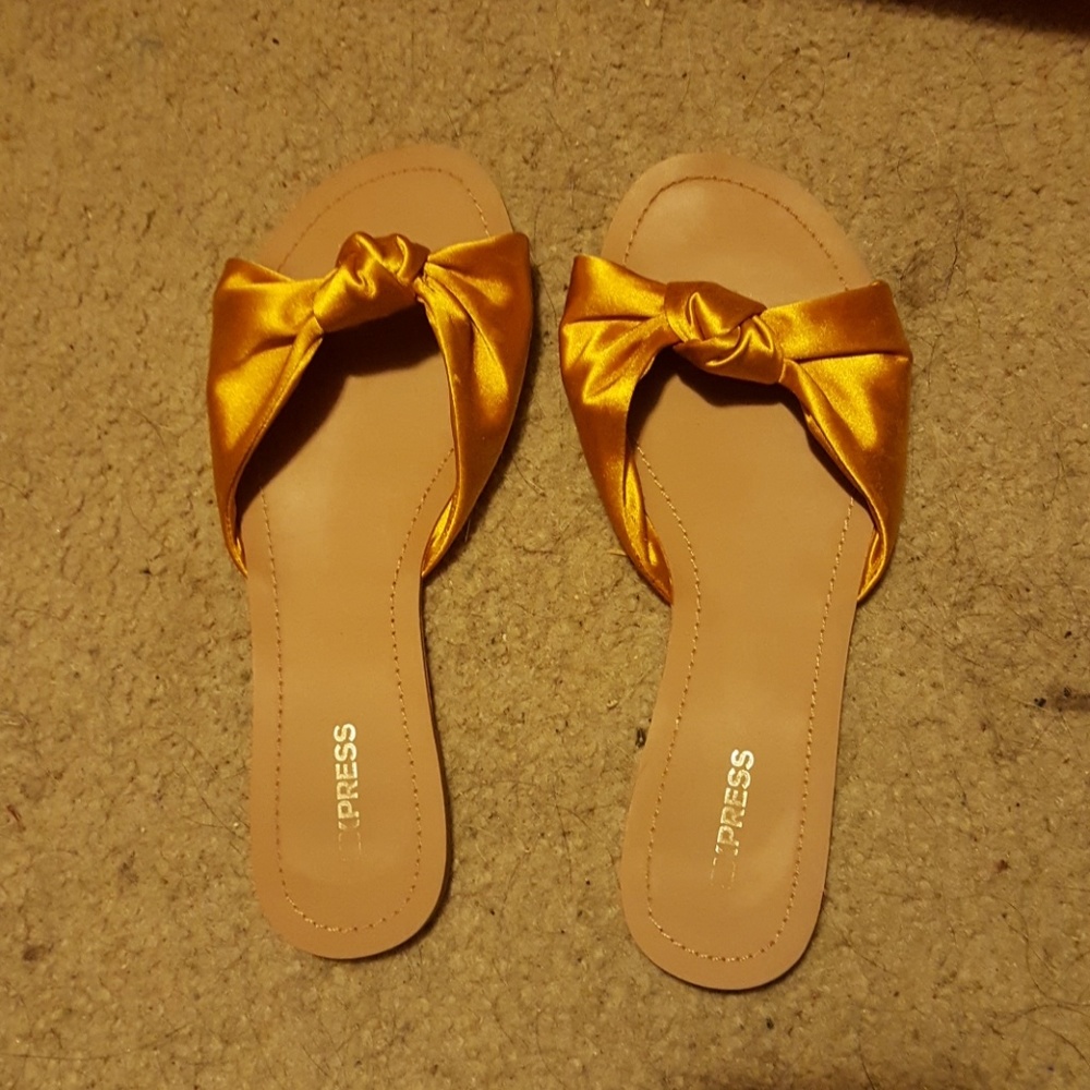 Express Yellow Tie Sandals